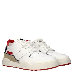 White Leather Low Top Sneakers