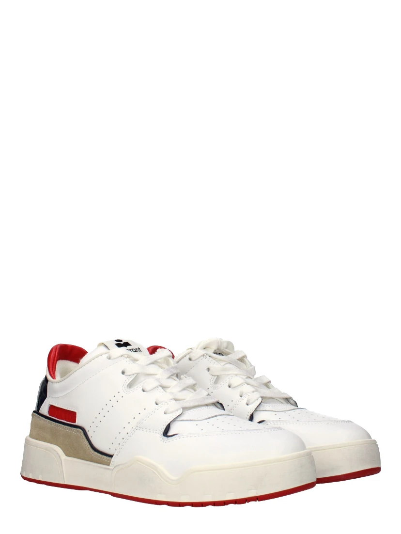 White Leather Low Top Sneakers