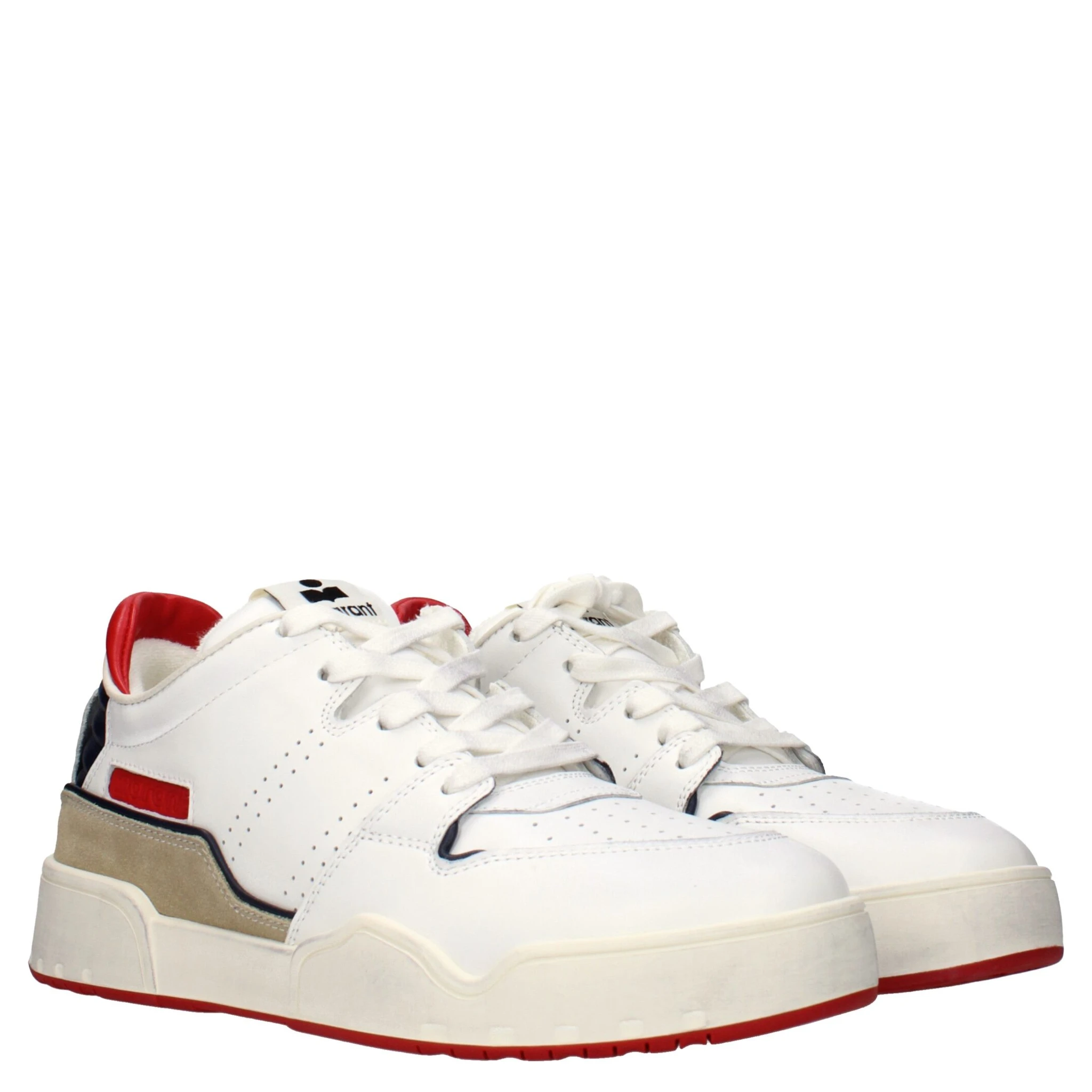 White Leather Low Top Sneakers