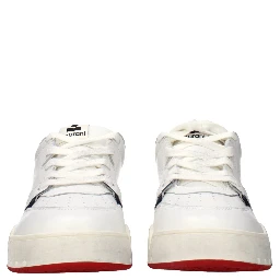 White Leather Low Top Sneakers