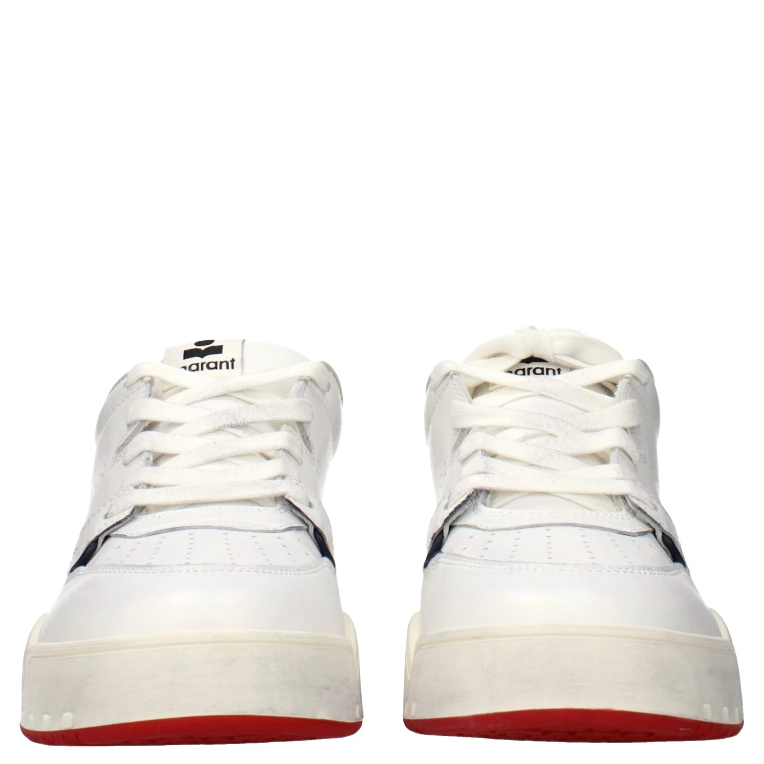 White Leather Low Top Sneakers