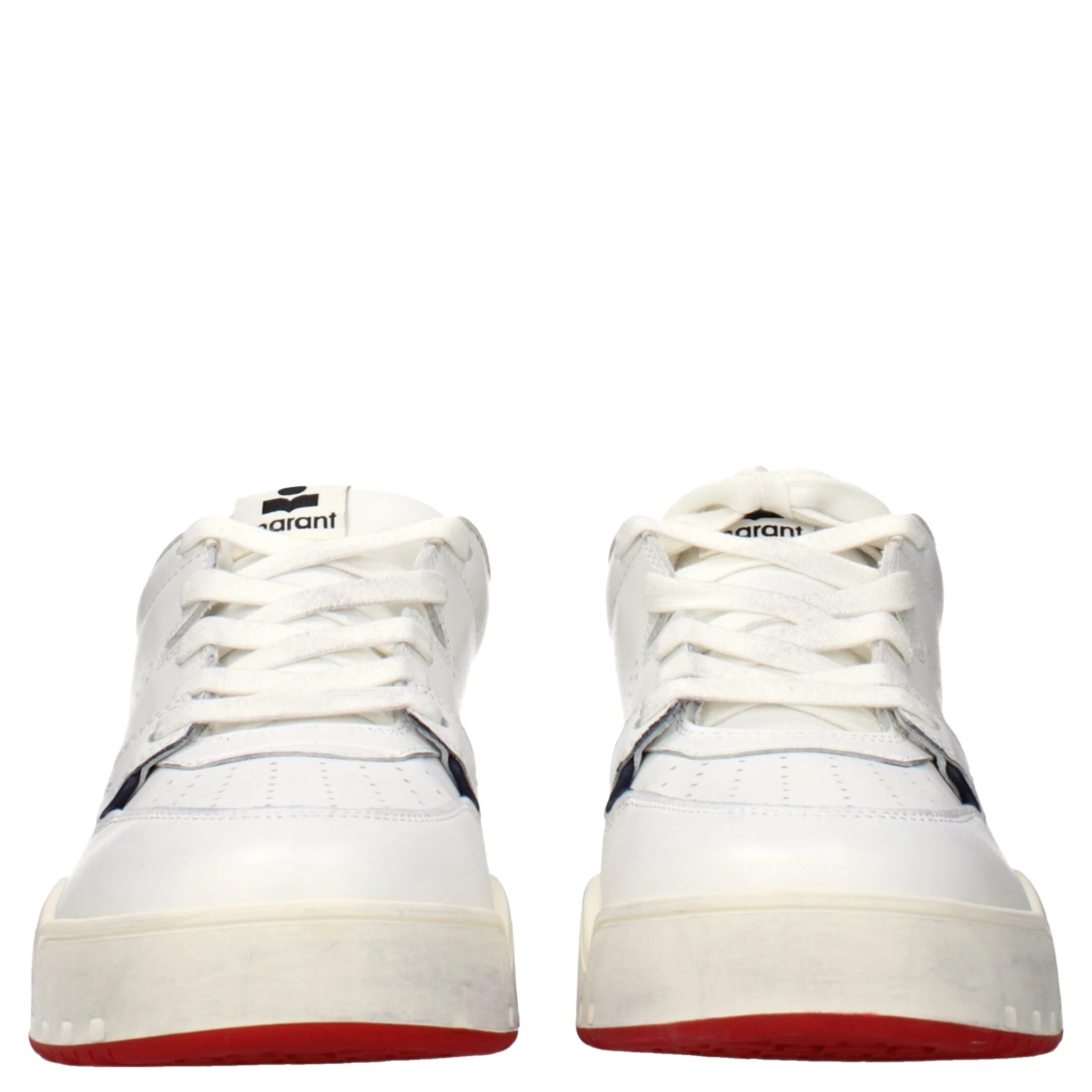 White Leather Low Top Sneakers