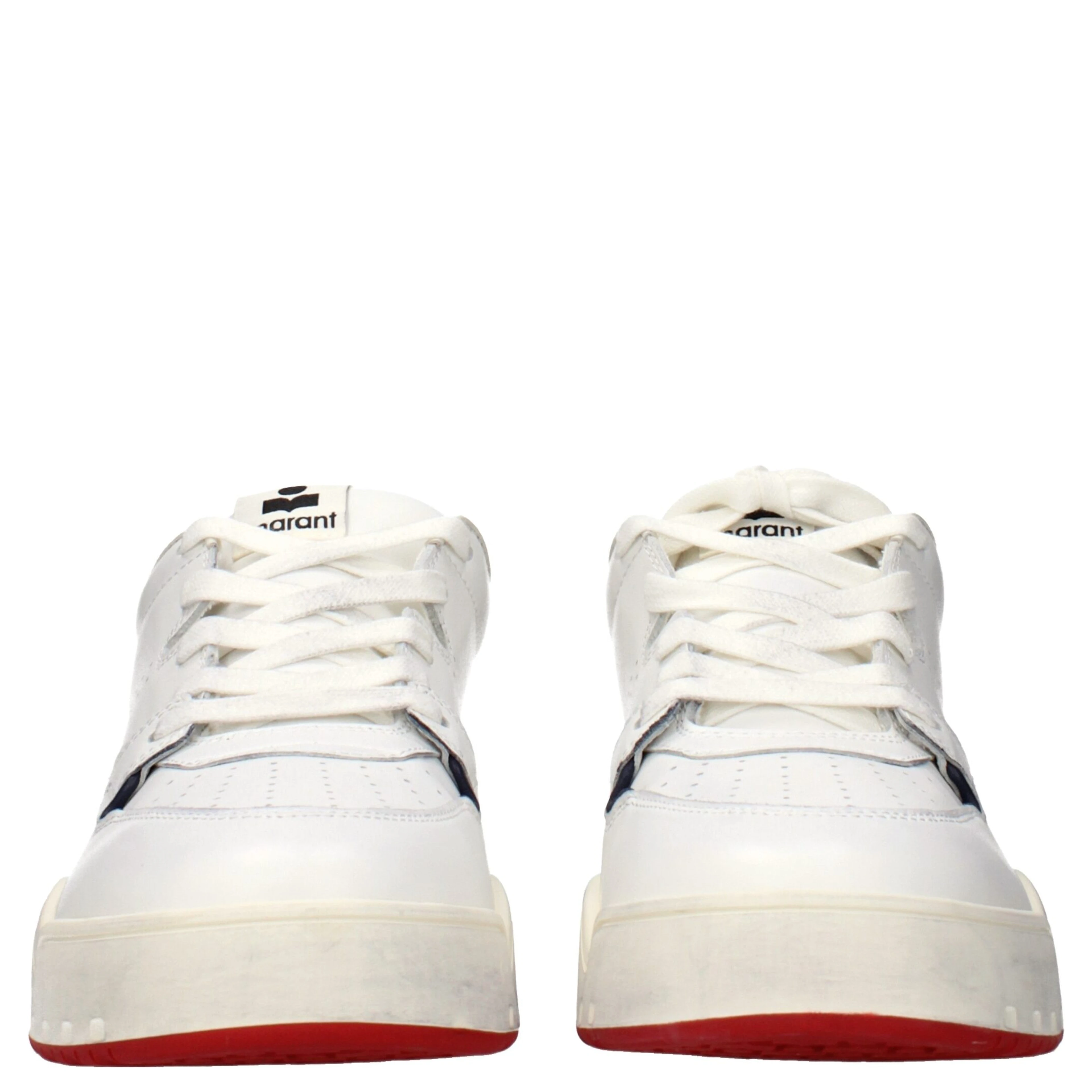 White Leather Low Top Sneakers
