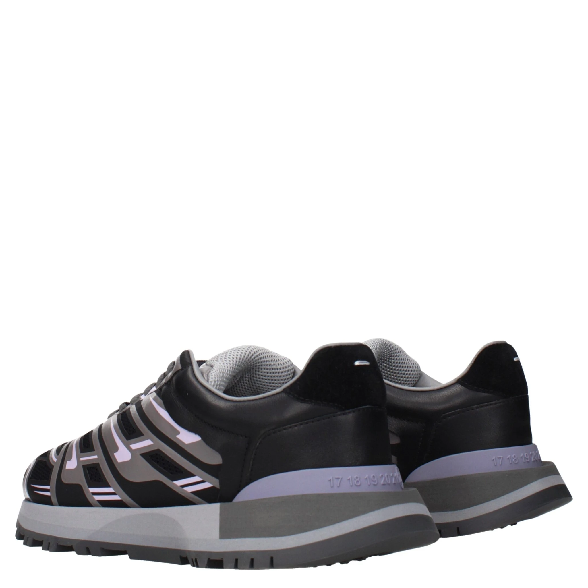 Black Fabric Athletic Sneakers