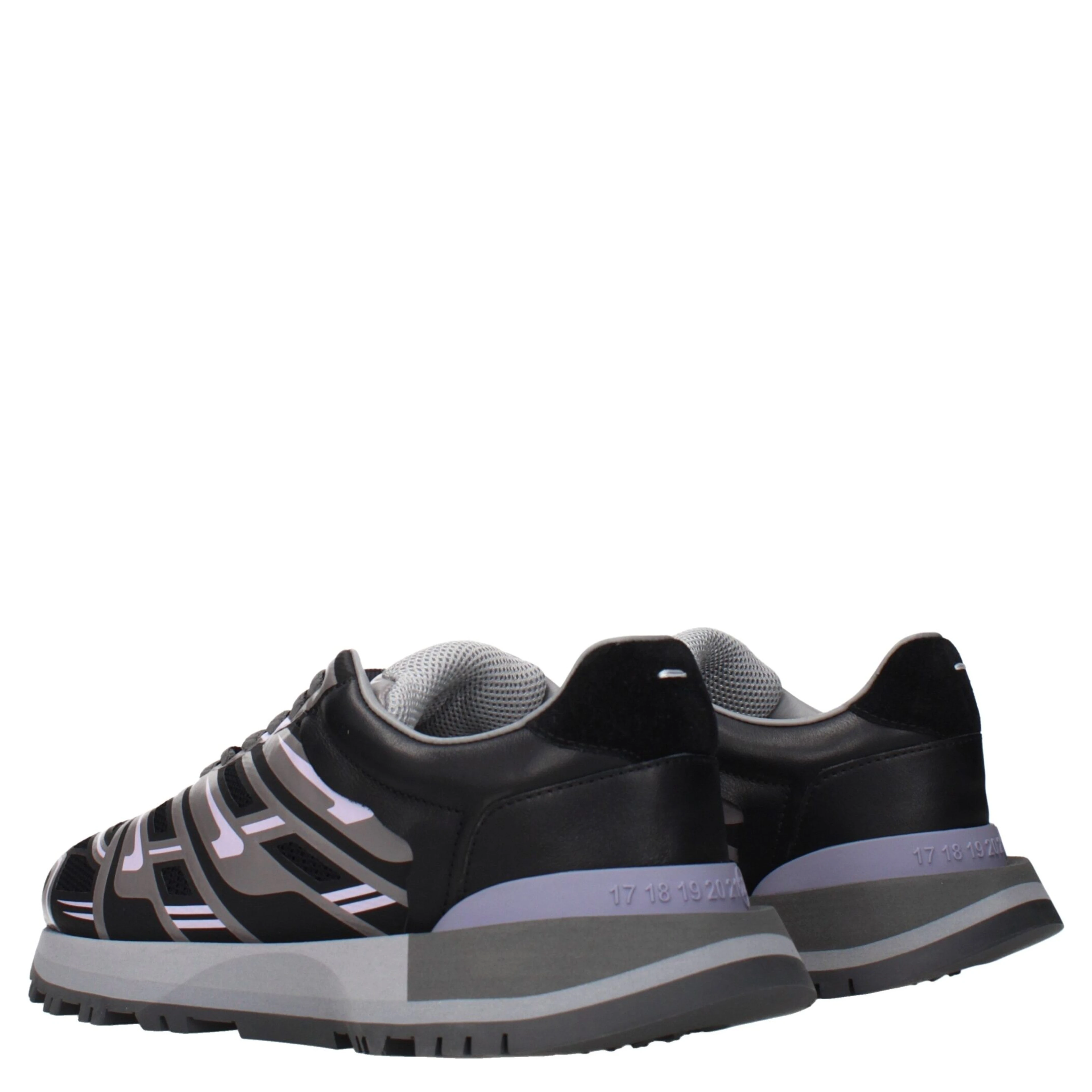 Black Fabric Athletic Sneakers