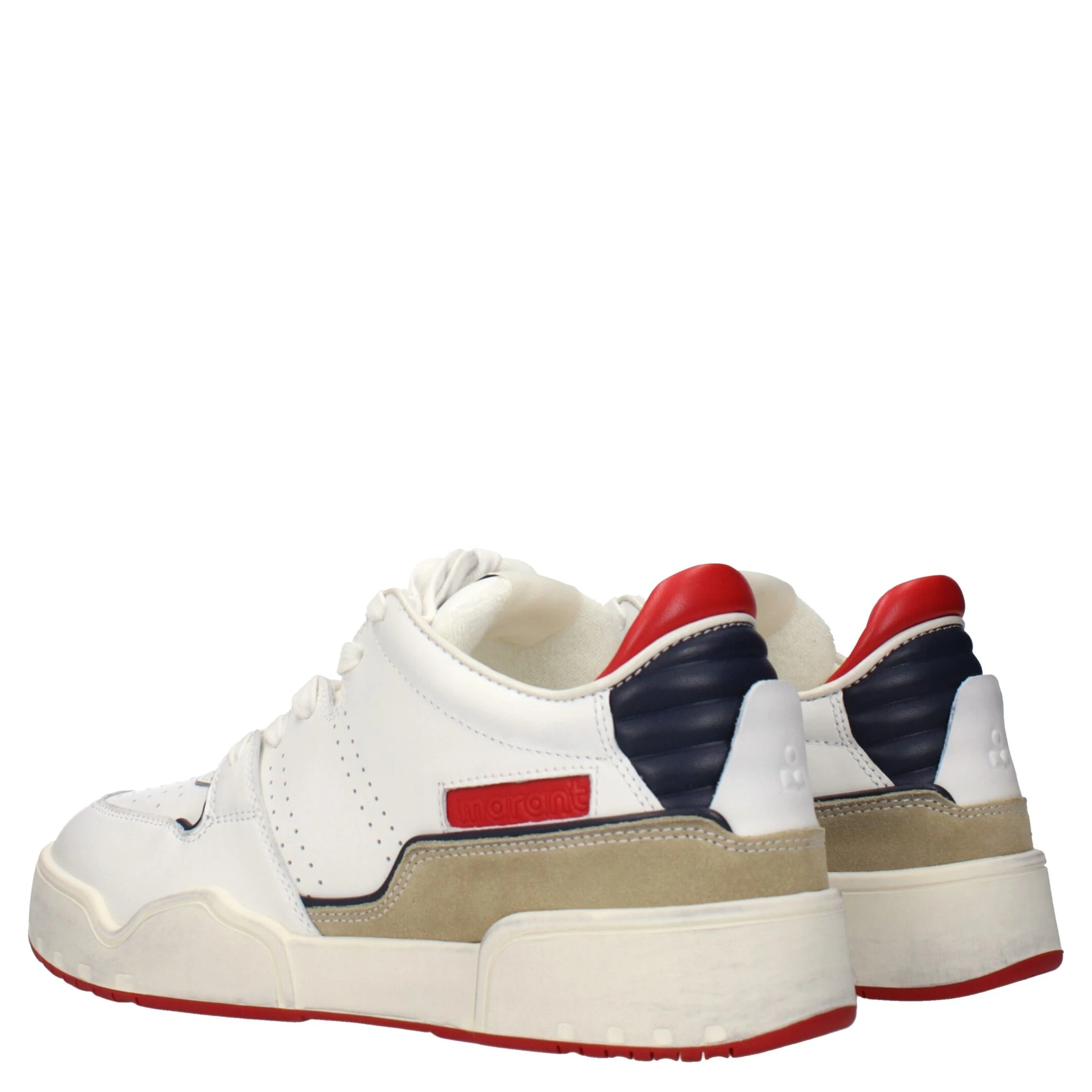 White Leather Low Top Sneakers