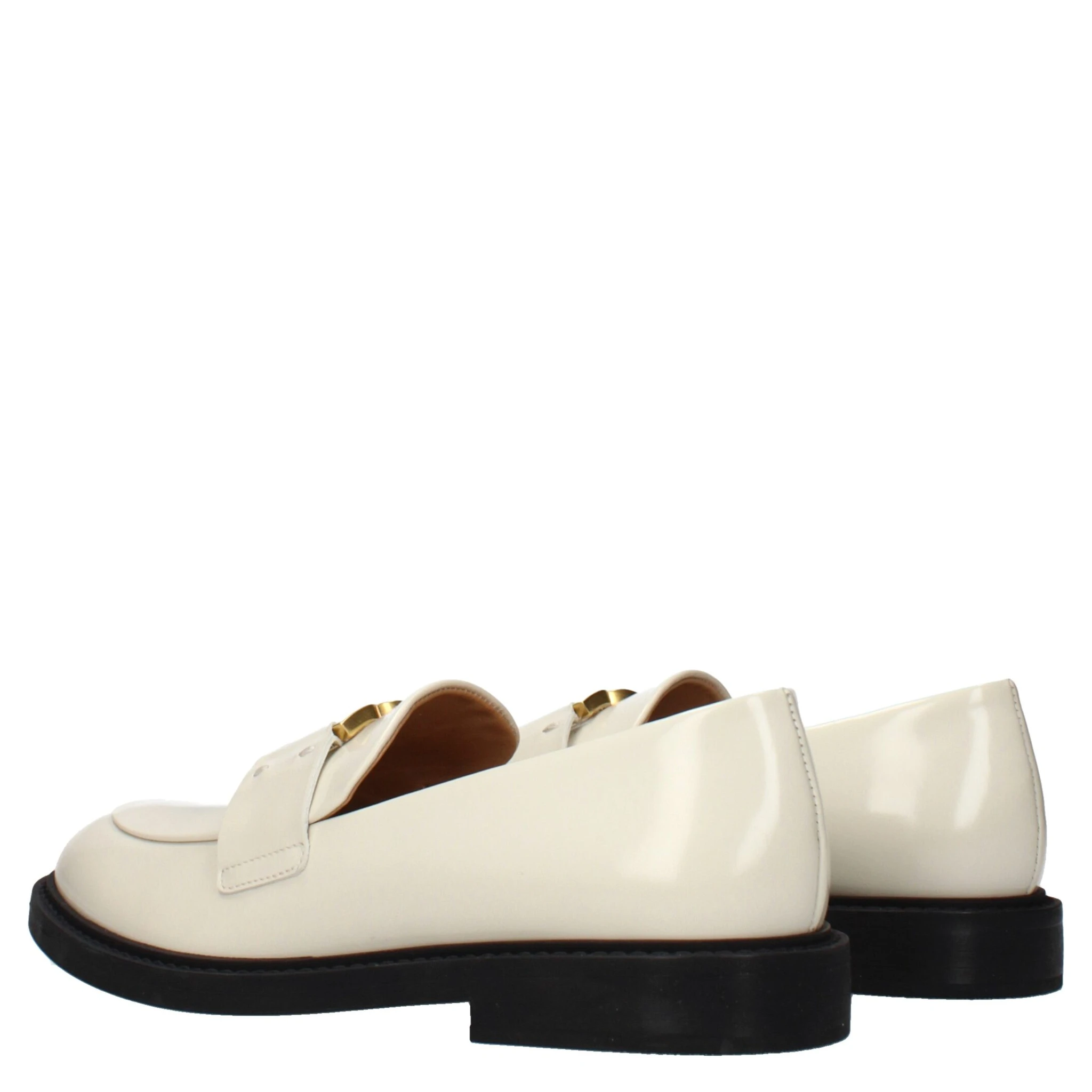 Beige Leather Slip-On Loafers