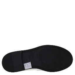 Beige Leather Slip-On Loafers