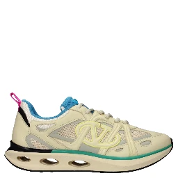 Beige Fabric Athletic Sneakers