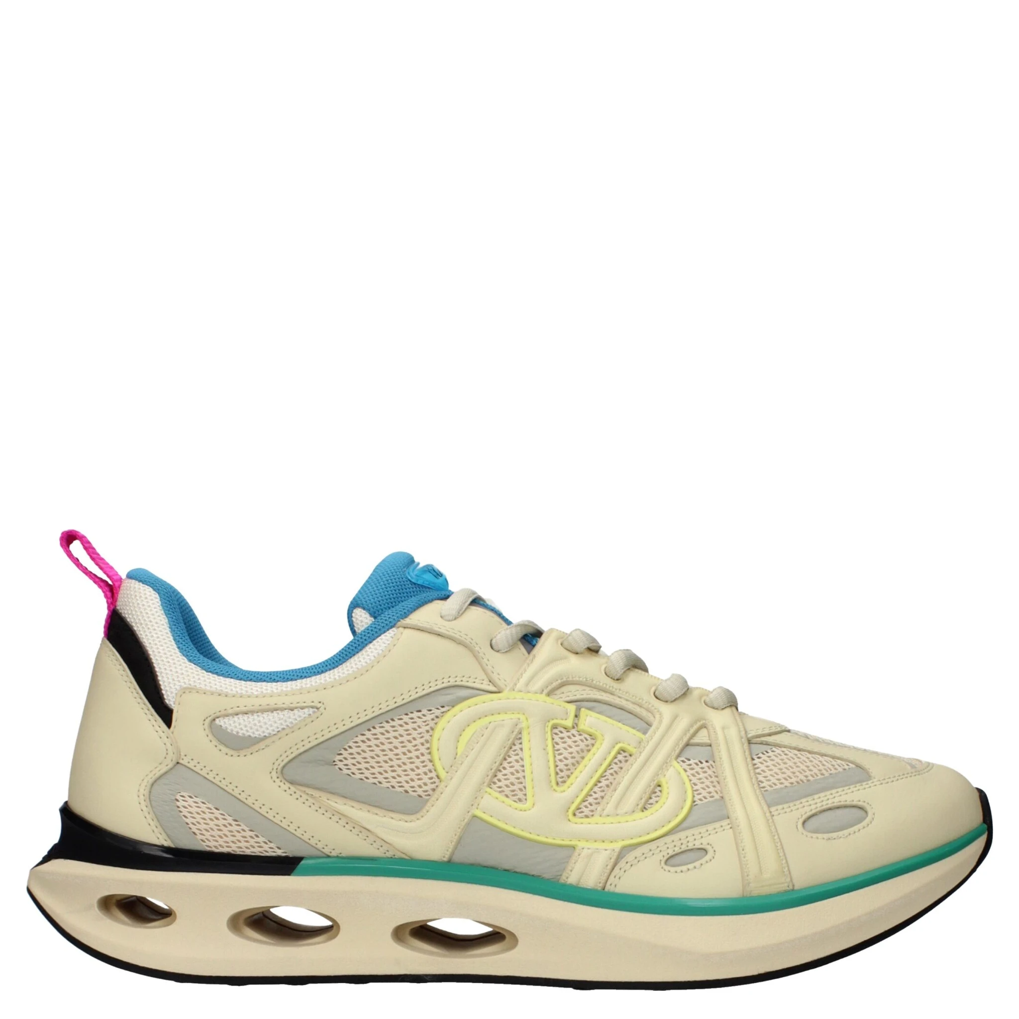 Beige Fabric Athletic Sneakers