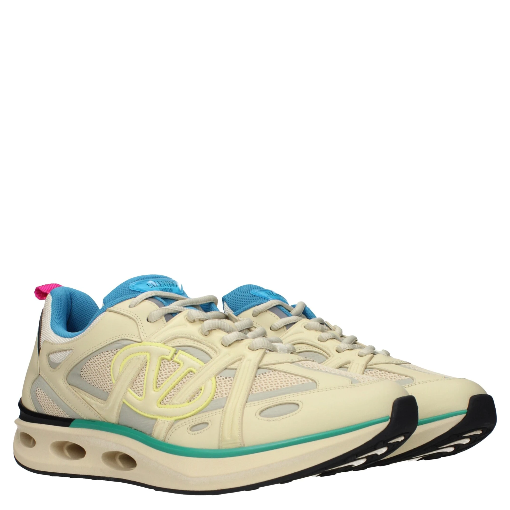 Beige Fabric Athletic Sneakers