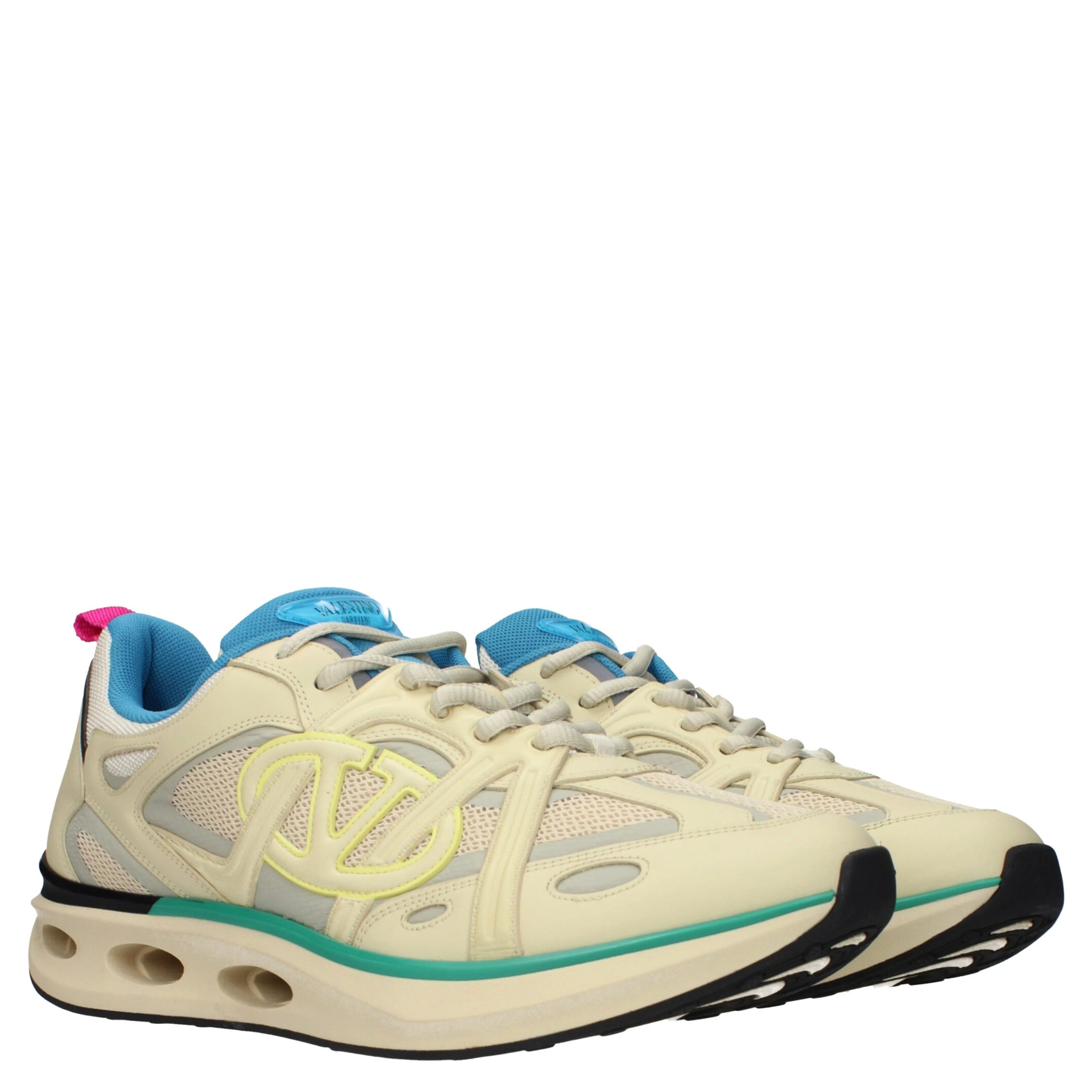 Beige Fabric Athletic Sneakers
