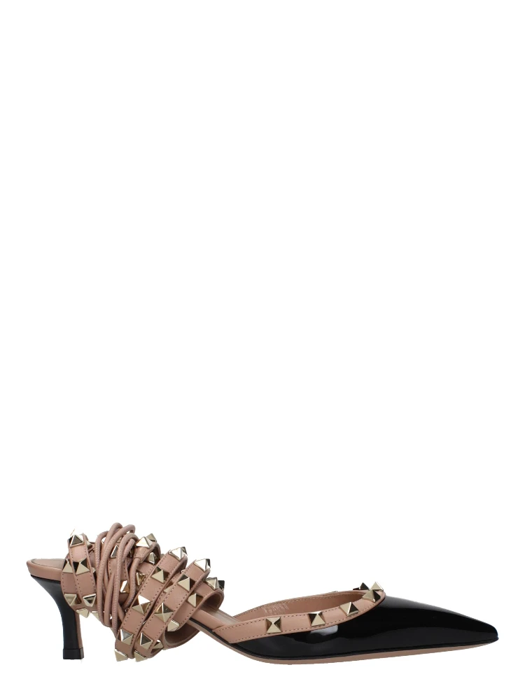 Black Leather Strap-On Sandals