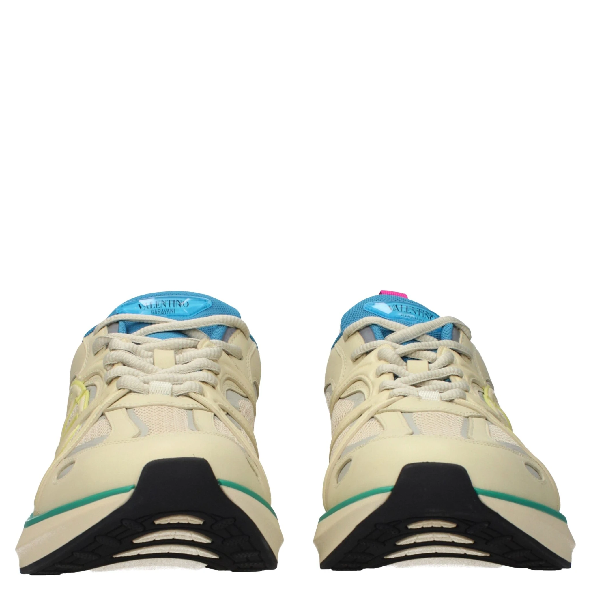 Beige Fabric Athletic Sneakers