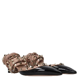 Black Leather Strap-On Sandals