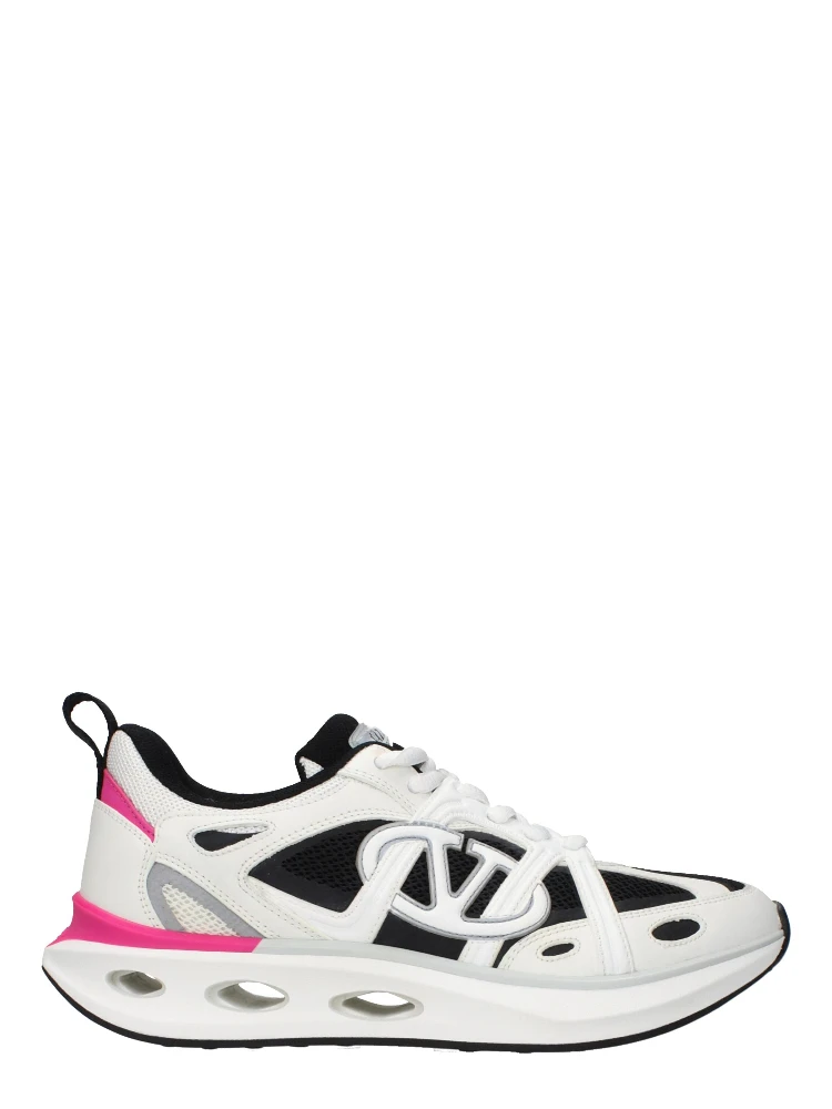 White Fabric Athletic Sneakers