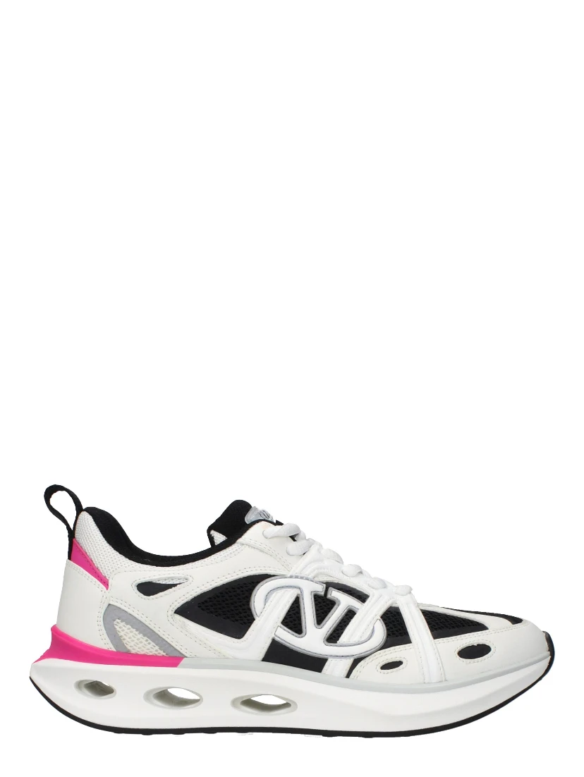 White Fabric Athletic Sneakers