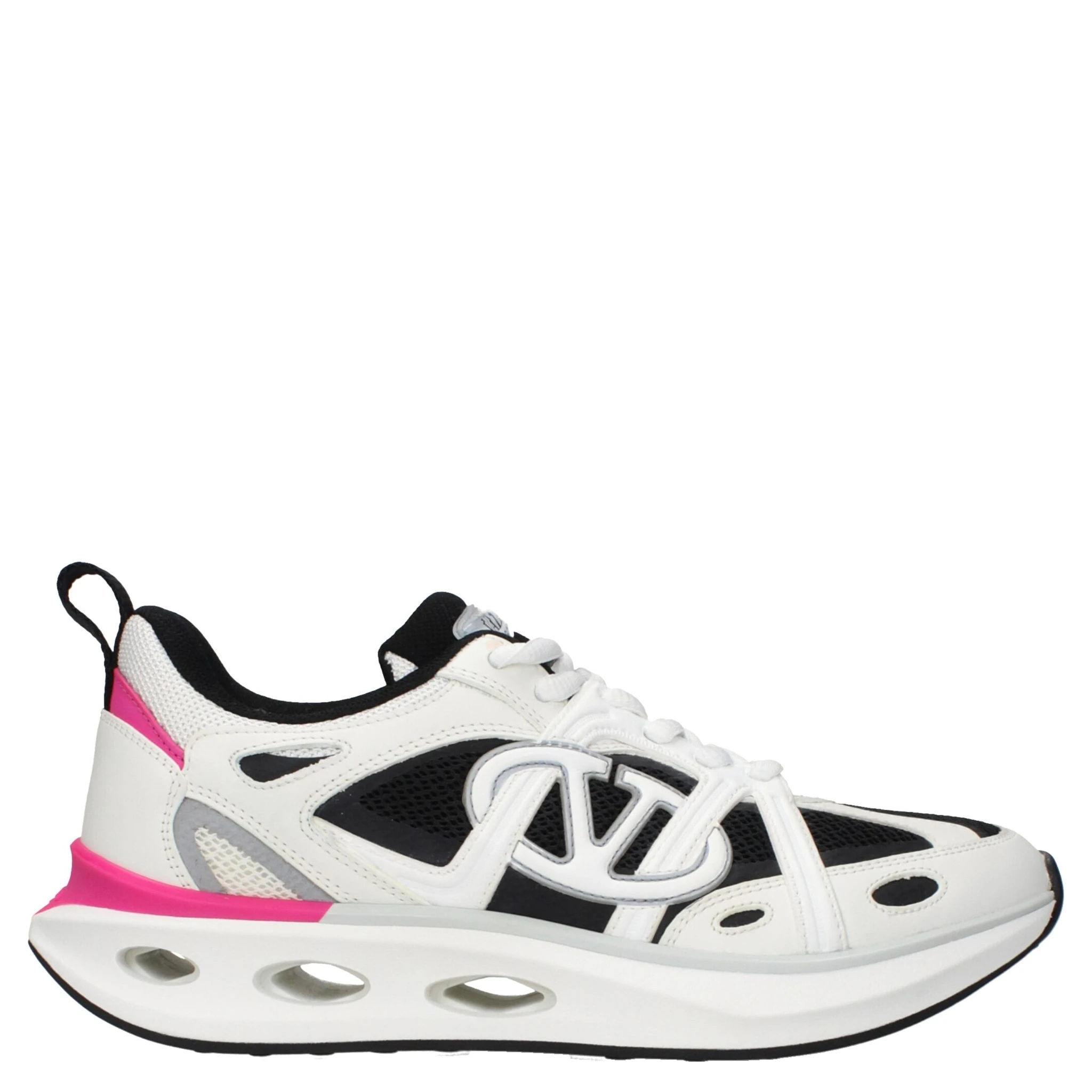 White Fabric Athletic Sneakers