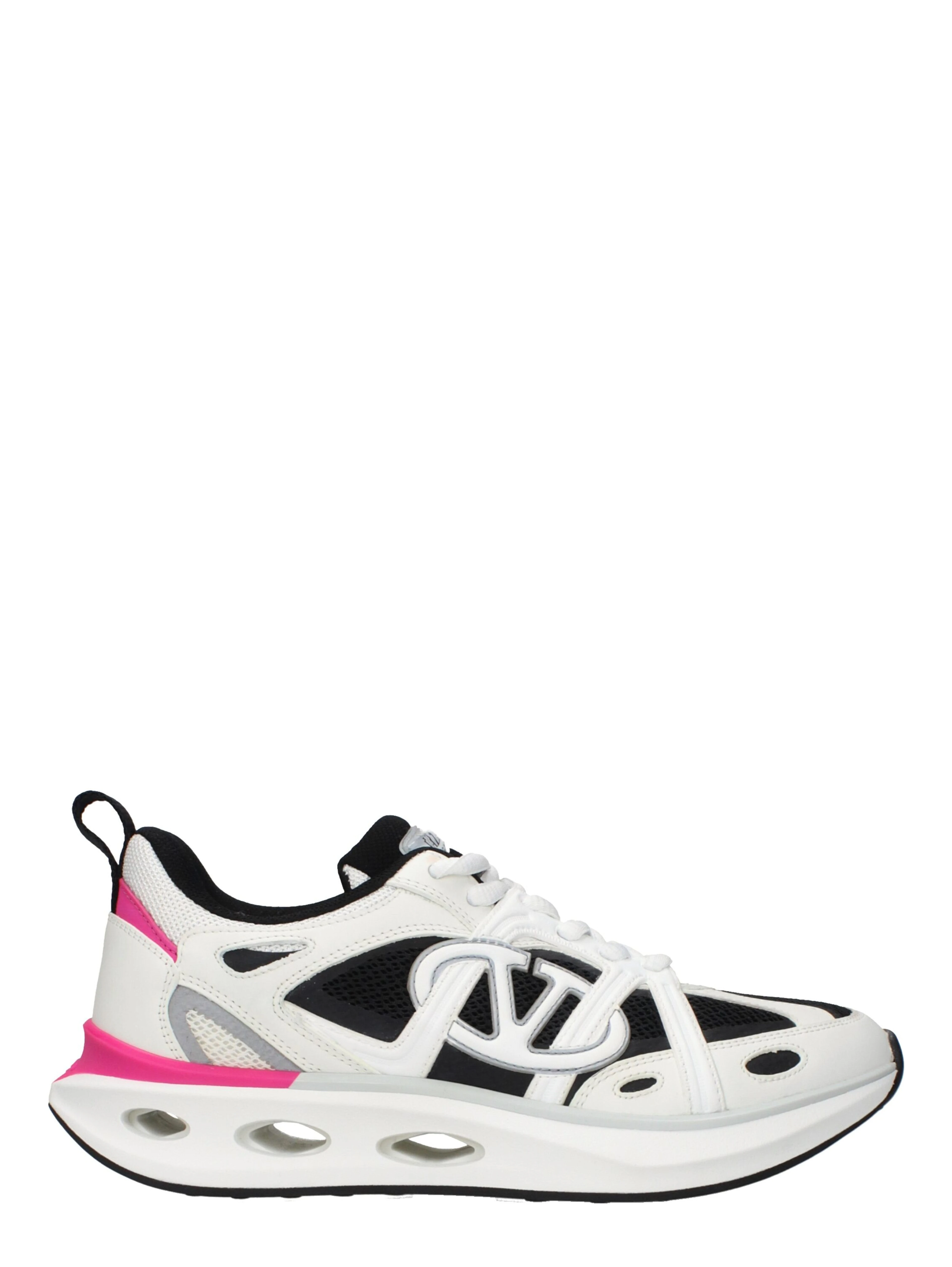 White Fabric Athletic Sneakers