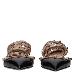 Black Leather Strap-On Sandals