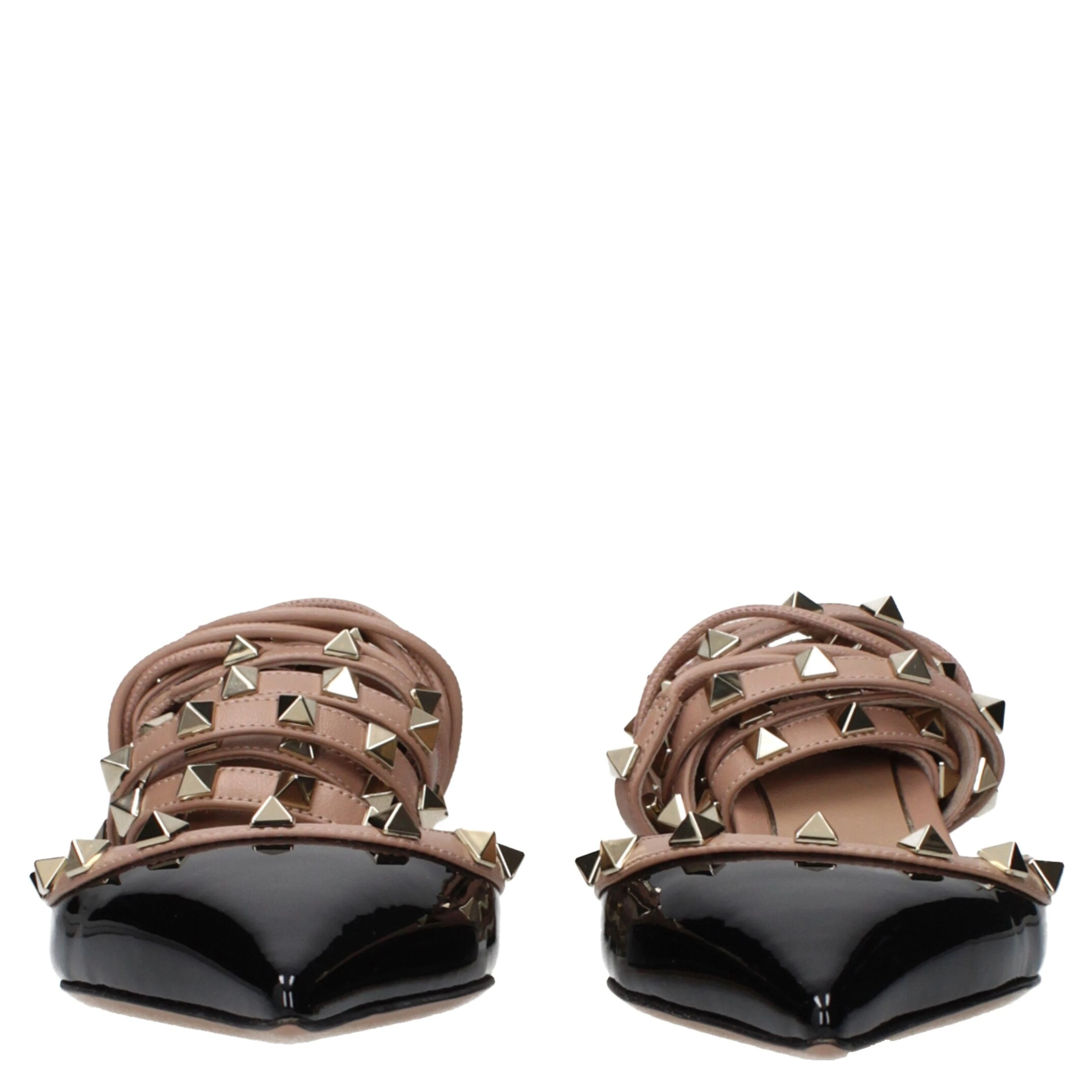 Black Leather Strap-On Sandals