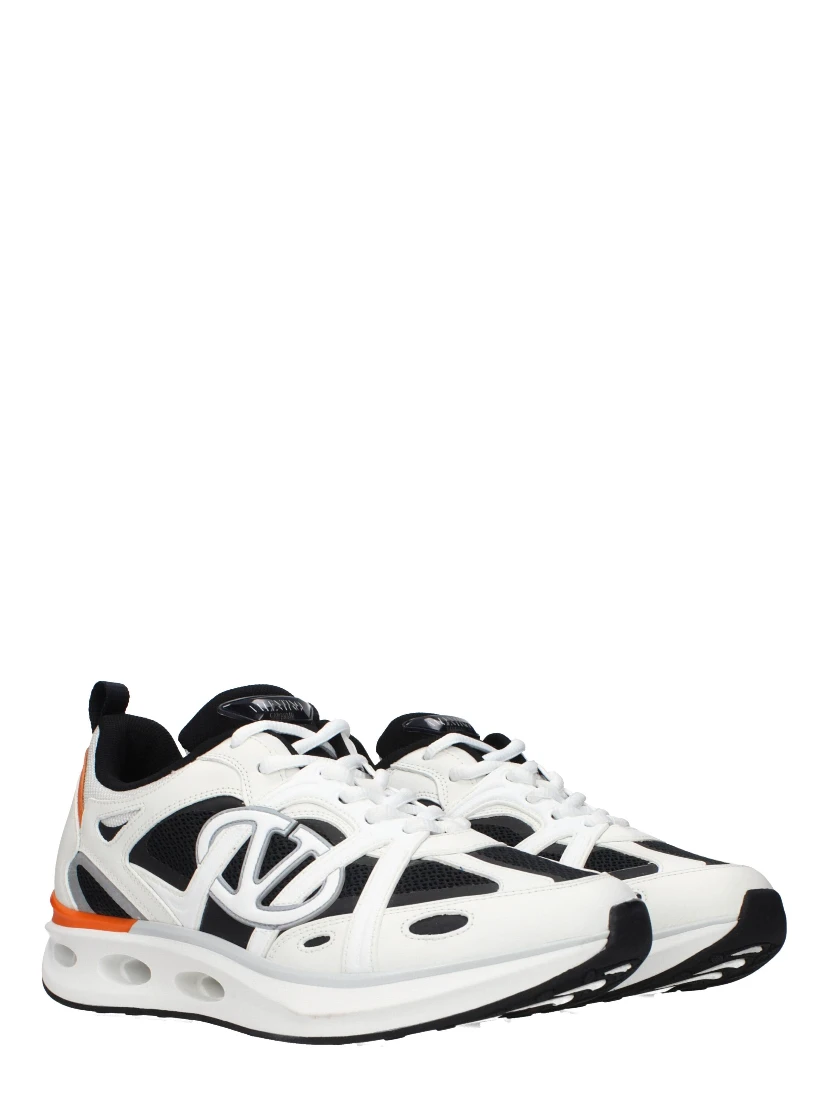 White Fabric Athletic Sneakers