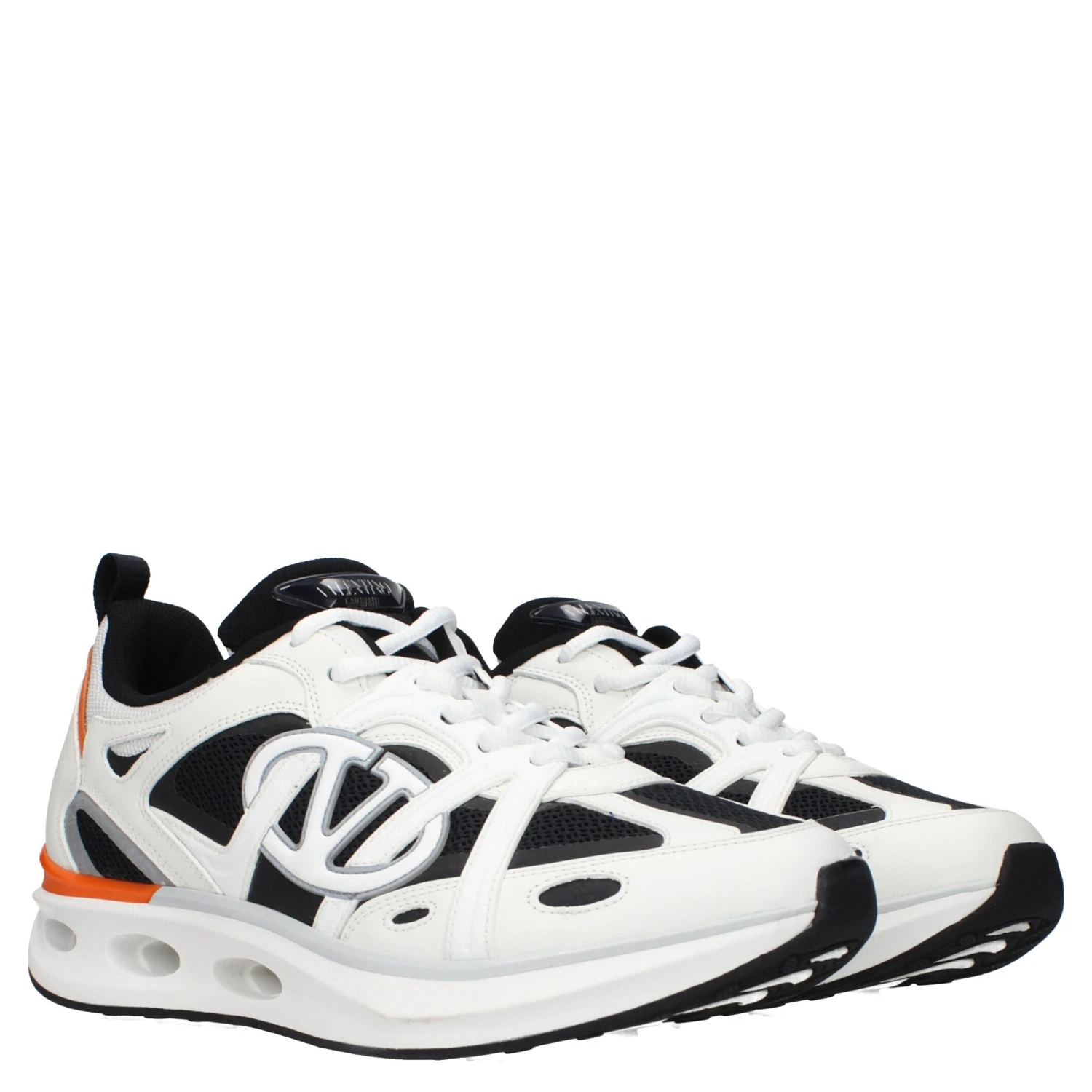 White Fabric Athletic Sneakers