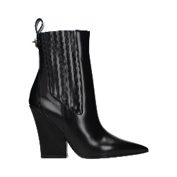 حذاء كاحل من الجلد الأسود