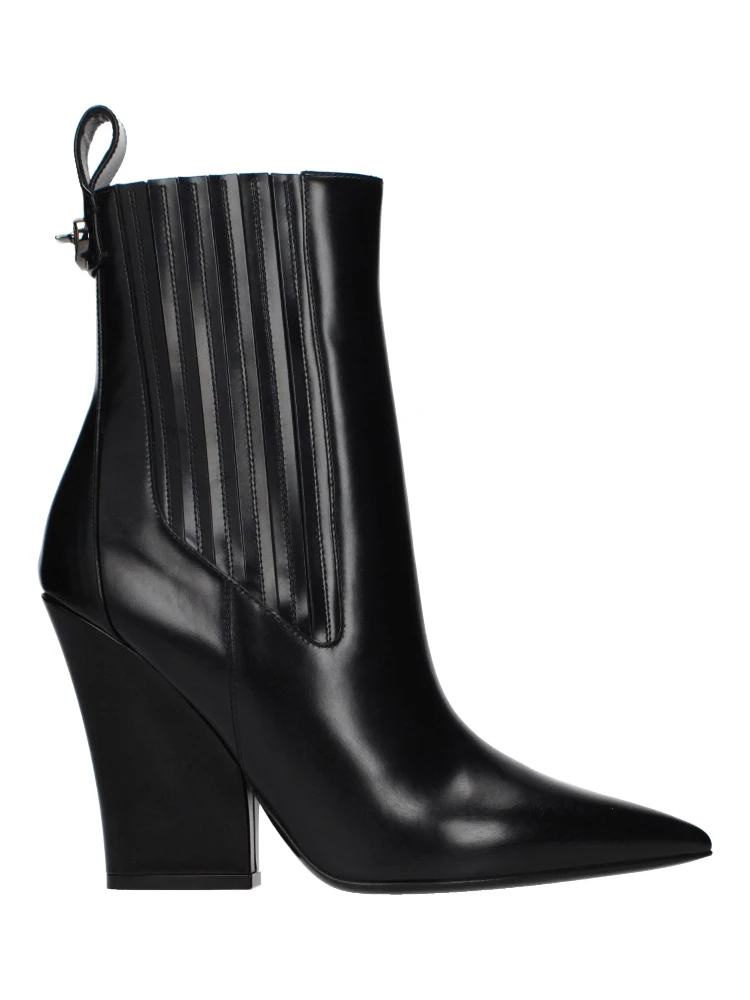 Black Leather Ankle Boots