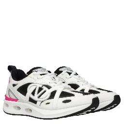 White Fabric Athletic Sneakers