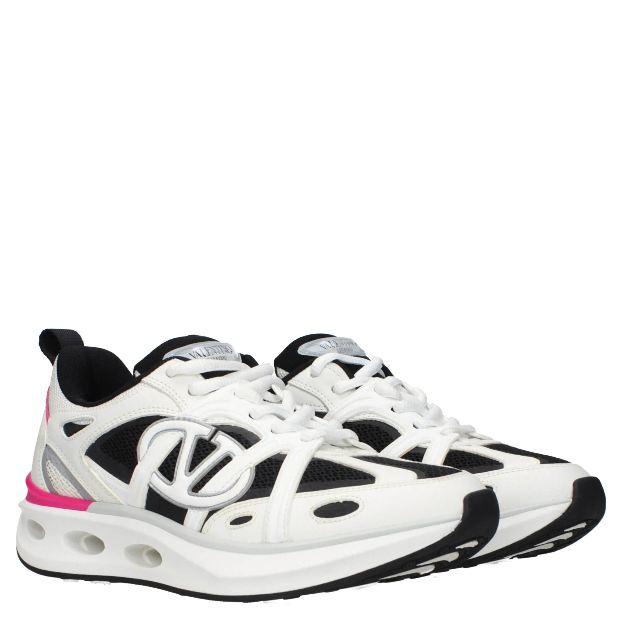 White Fabric Athletic Sneakers