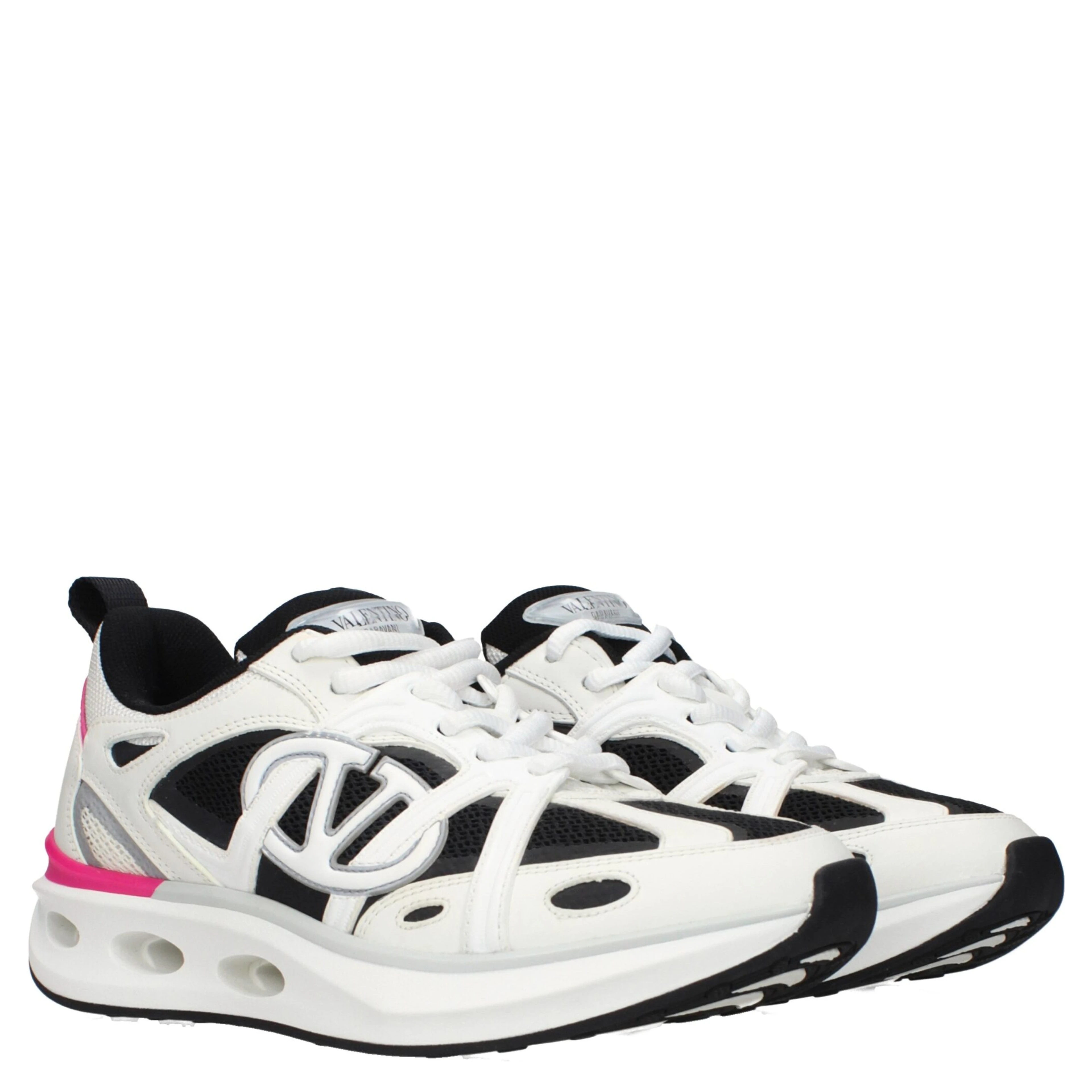 White Fabric Athletic Sneakers