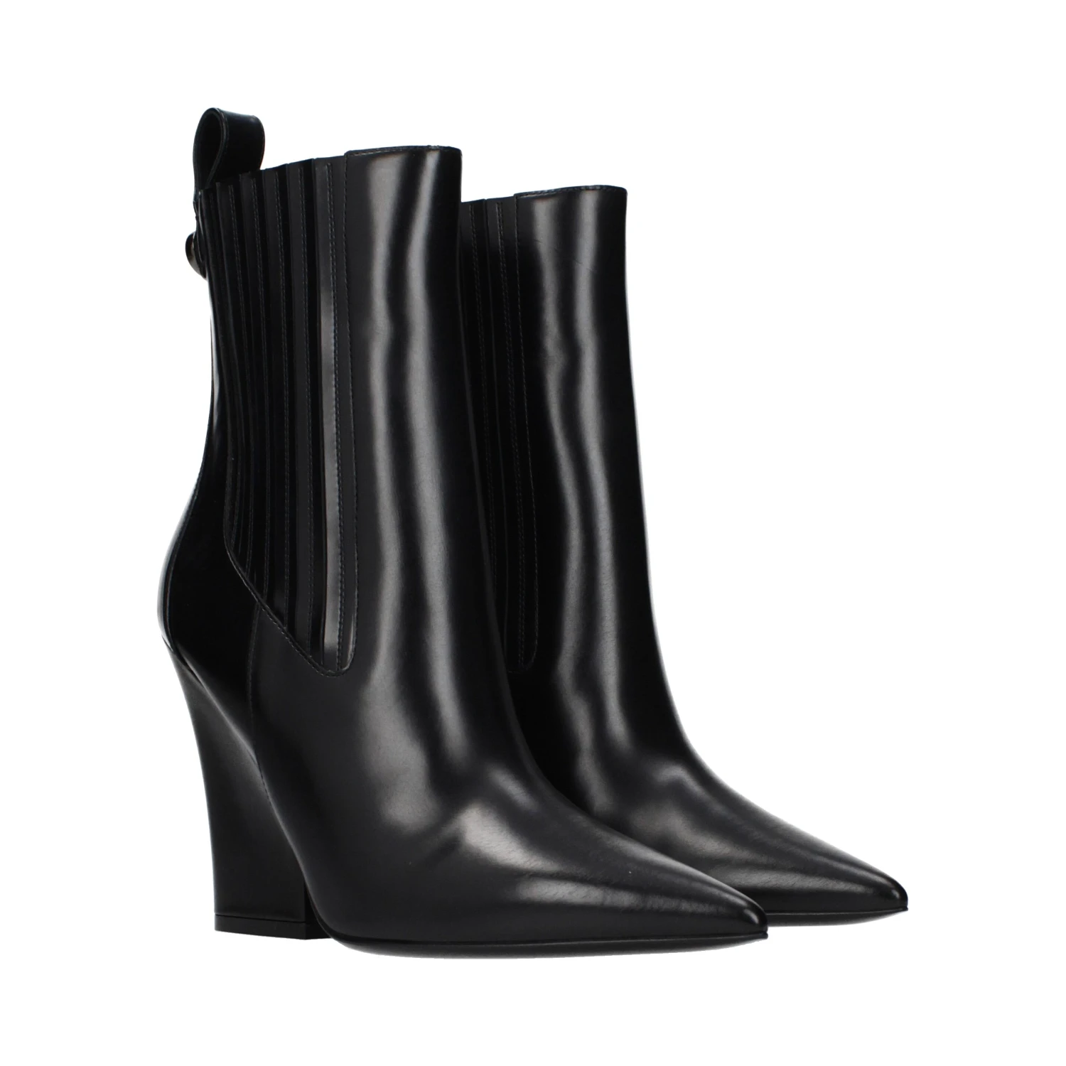 Black Leather Ankle Boots