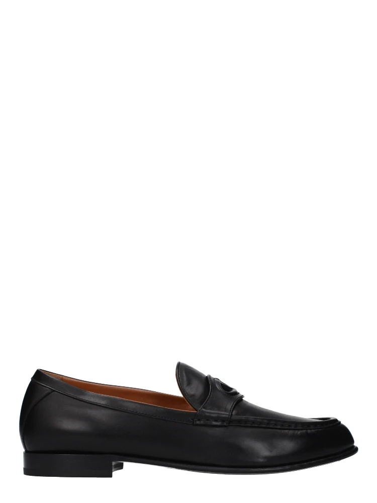 Black Leather Slip-On Loafers