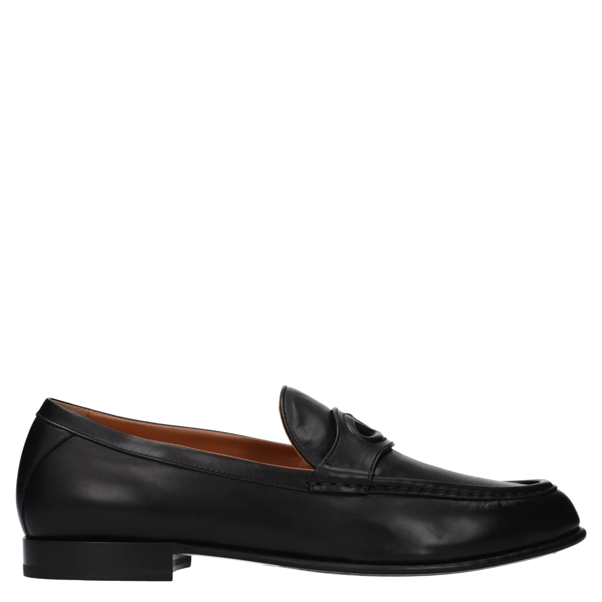 Black Leather Slip-On Loafers