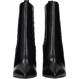 حذاء كاحل من الجلد الأسود