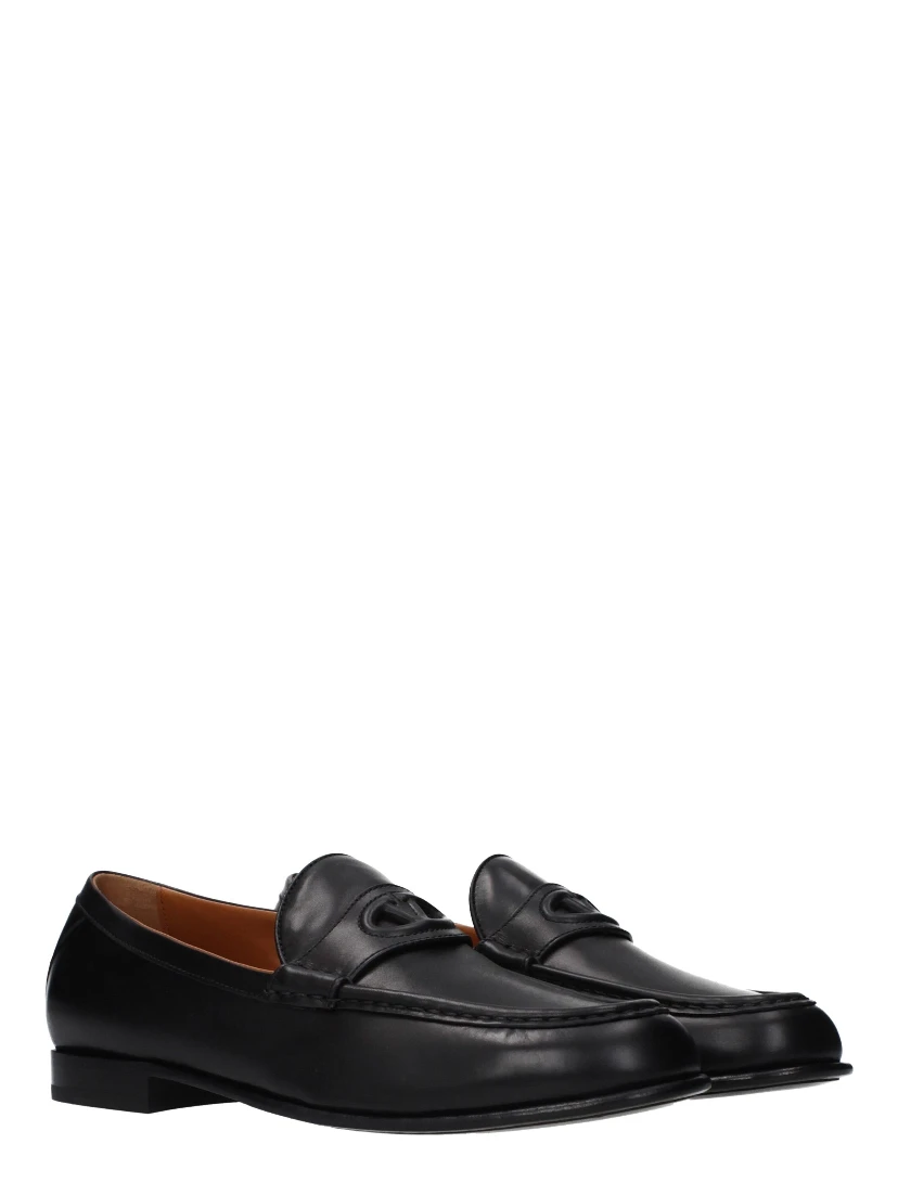 Black Leather Slip-On Loafers