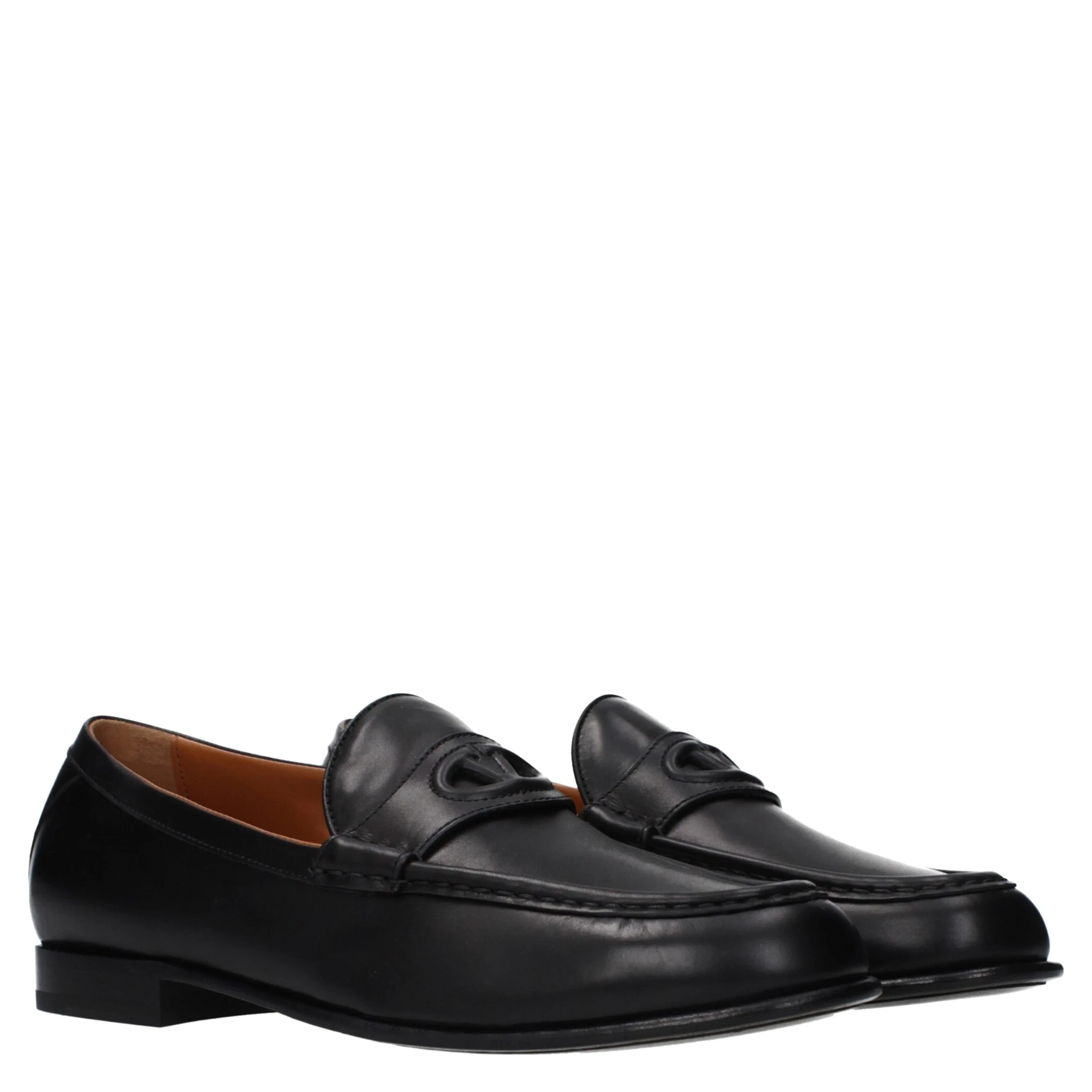 Black Leather Slip-On Loafers