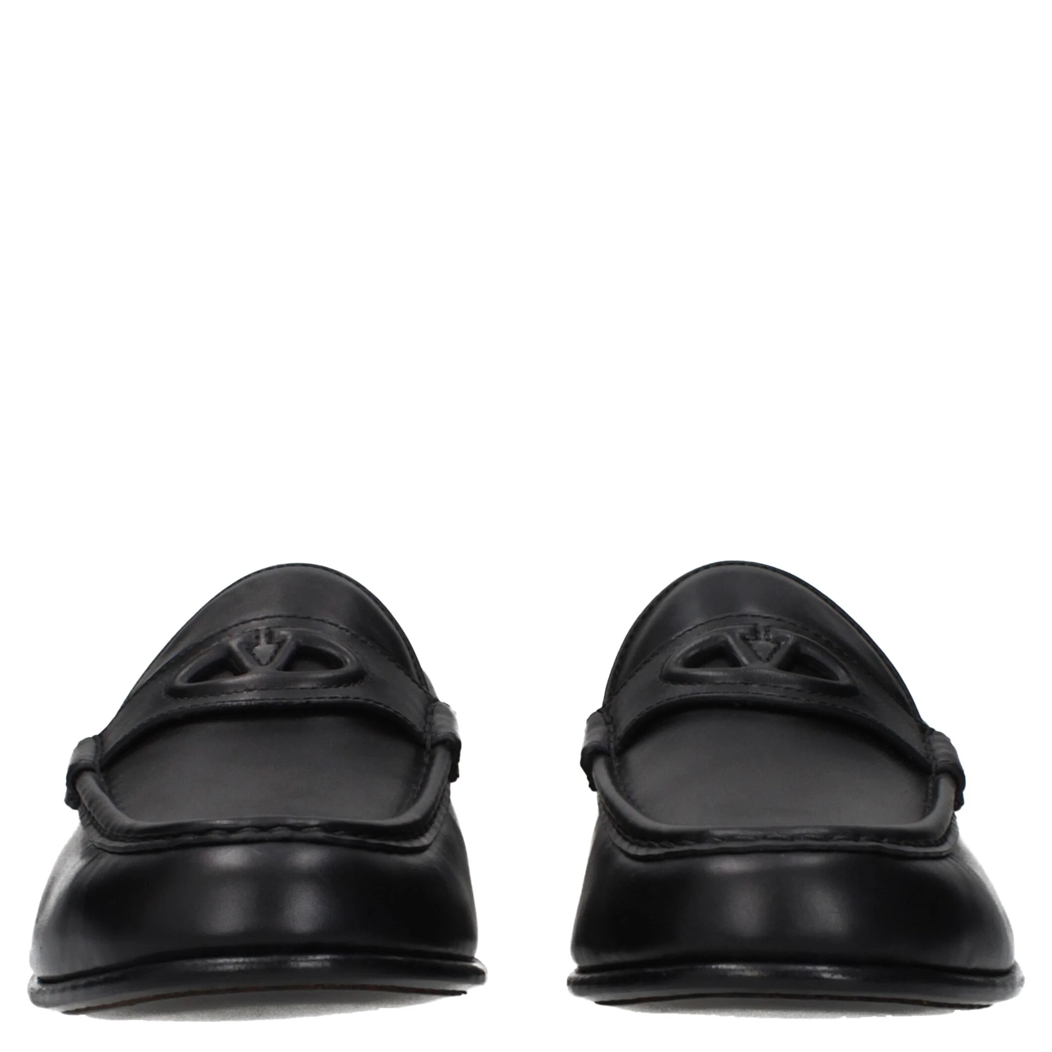 Black Leather Slip-On Loafers