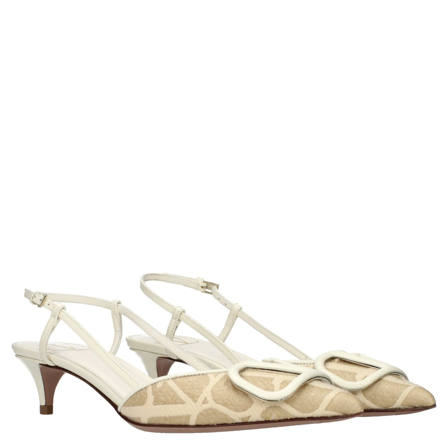 Beige Raffia Strap-On Sandals