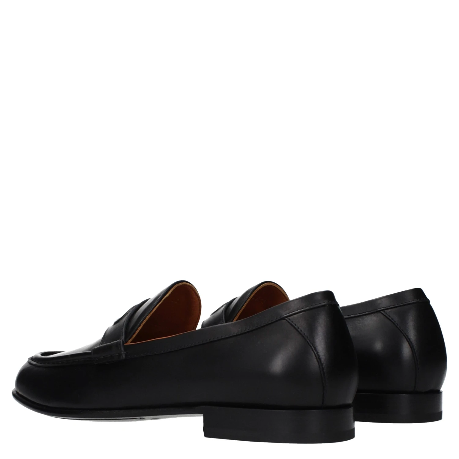 Black Leather Slip-On Loafers