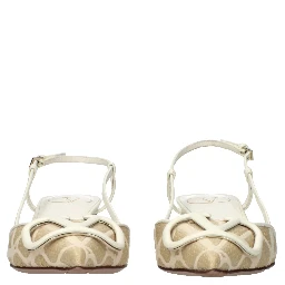 Beige Raffia Strap-On Sandals