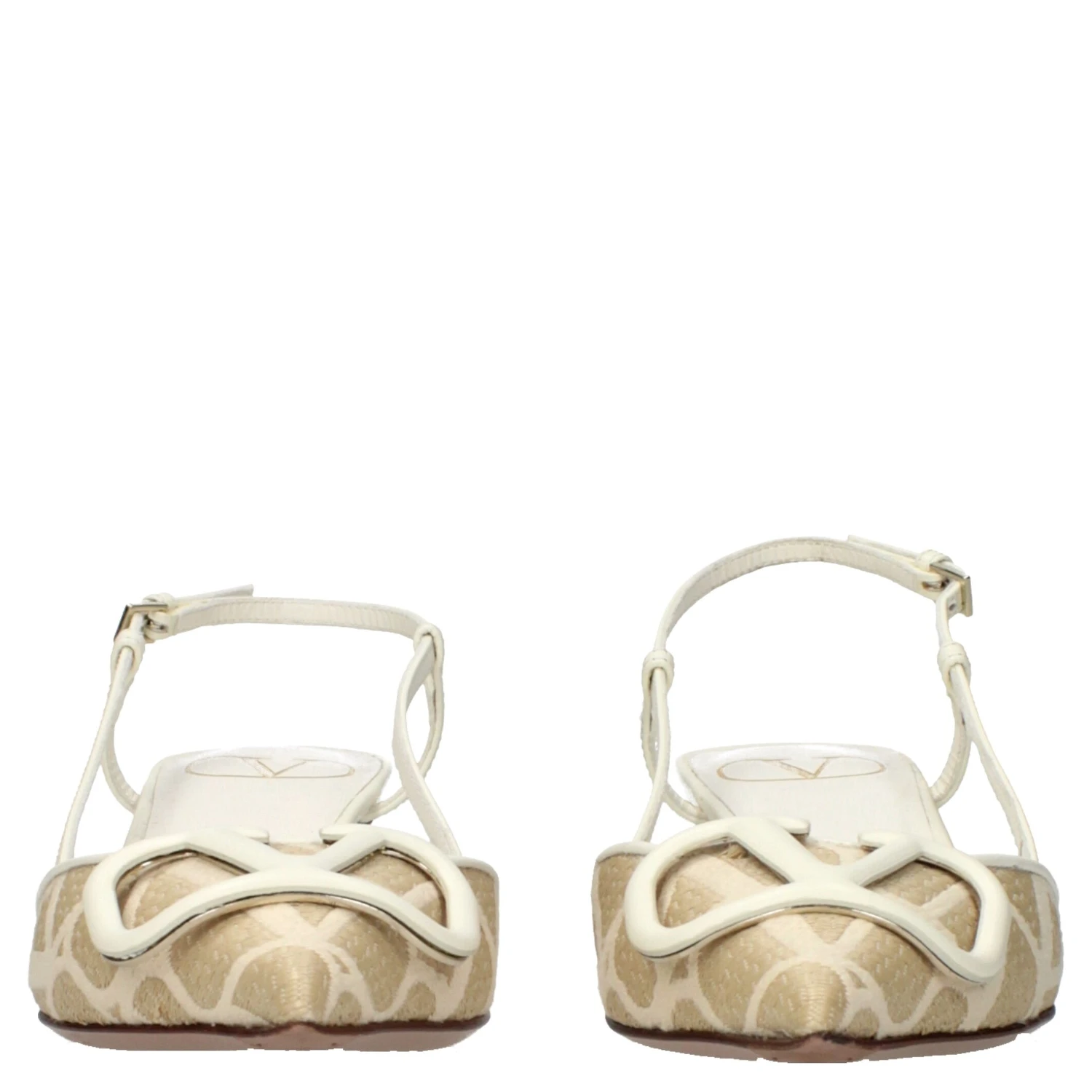 Beige Raffia Strap-On Sandals