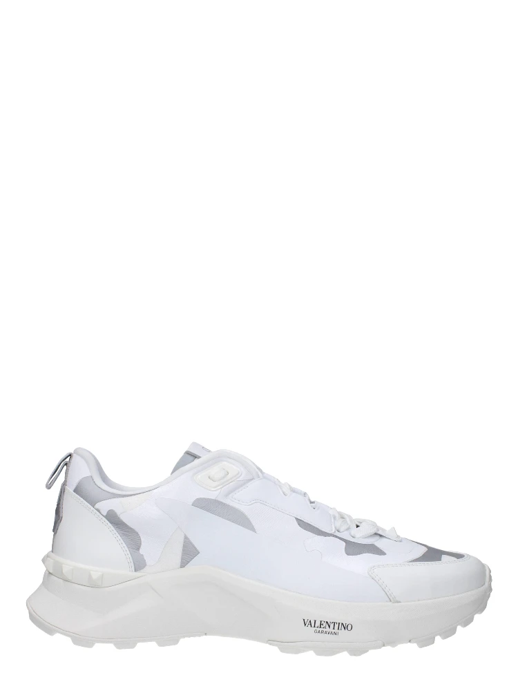 White Fabric Athletic Sneakers