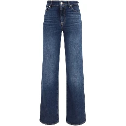 Blue Cotton Bootcut Jeans