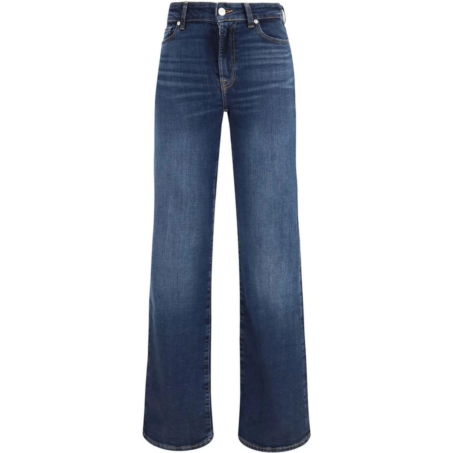 Blue Cotton Bootcut Jeans