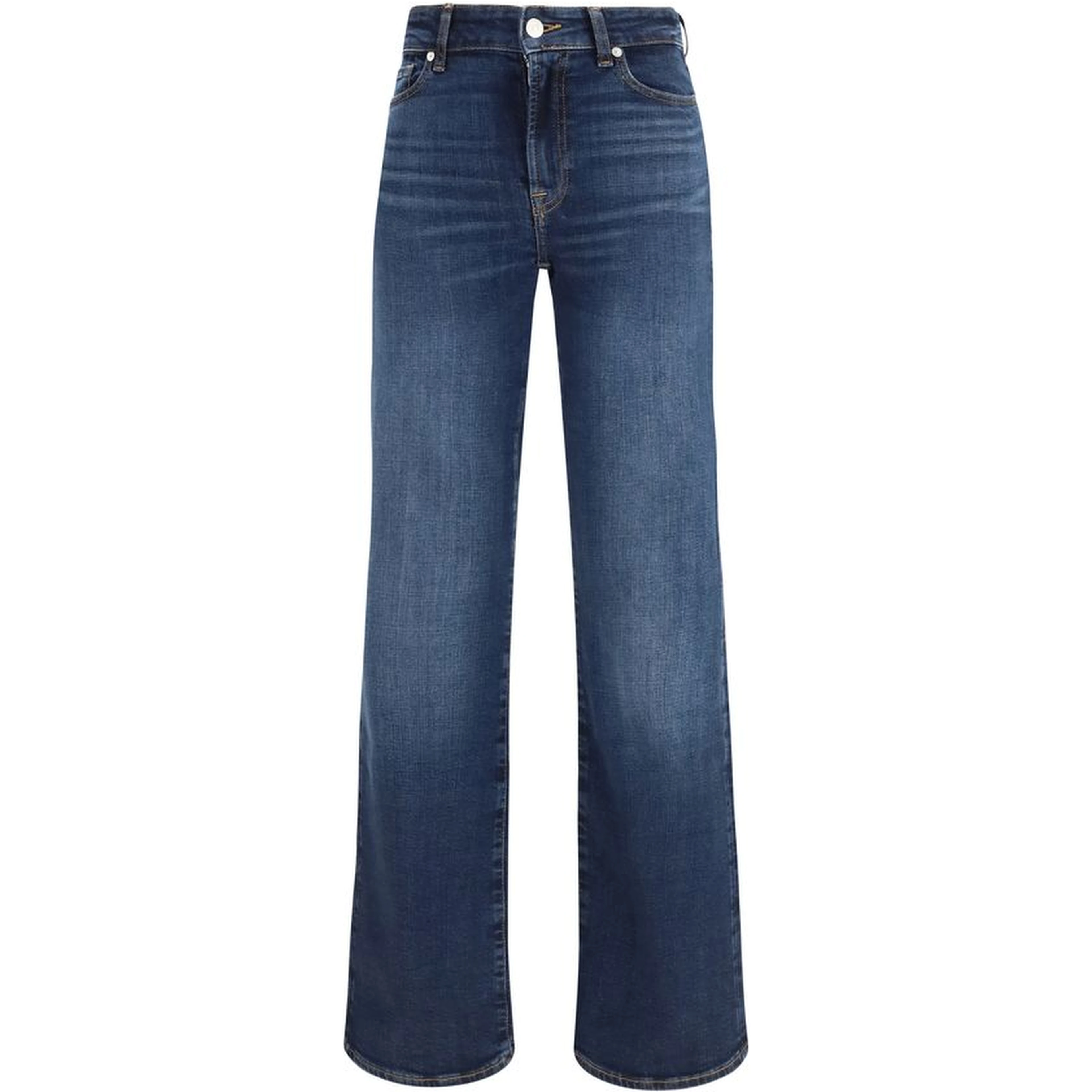 Blue Cotton Bootcut Jeans