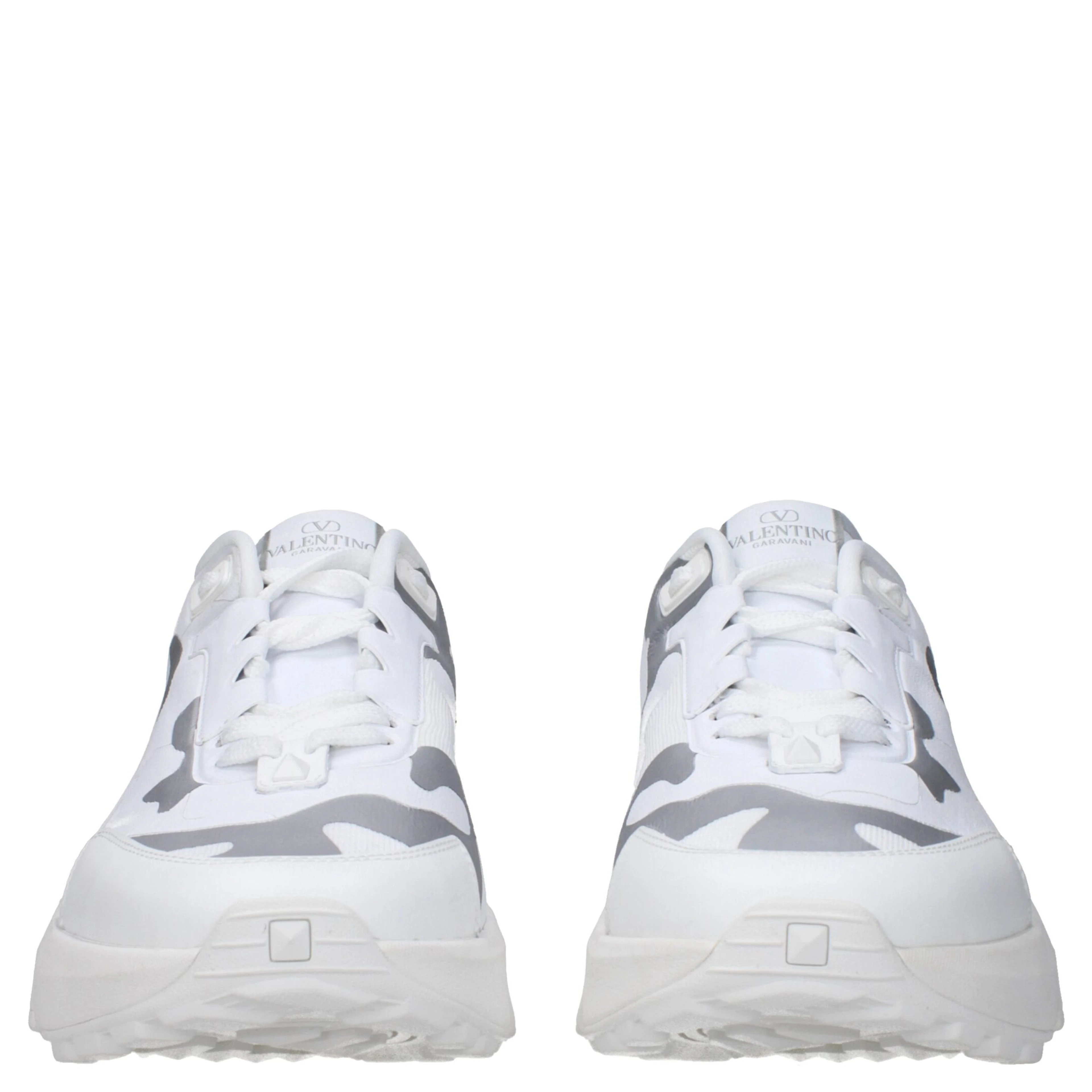 White Fabric Athletic Sneakers