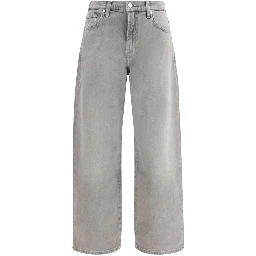 Gray Cotton Relaxed Fit Jeans