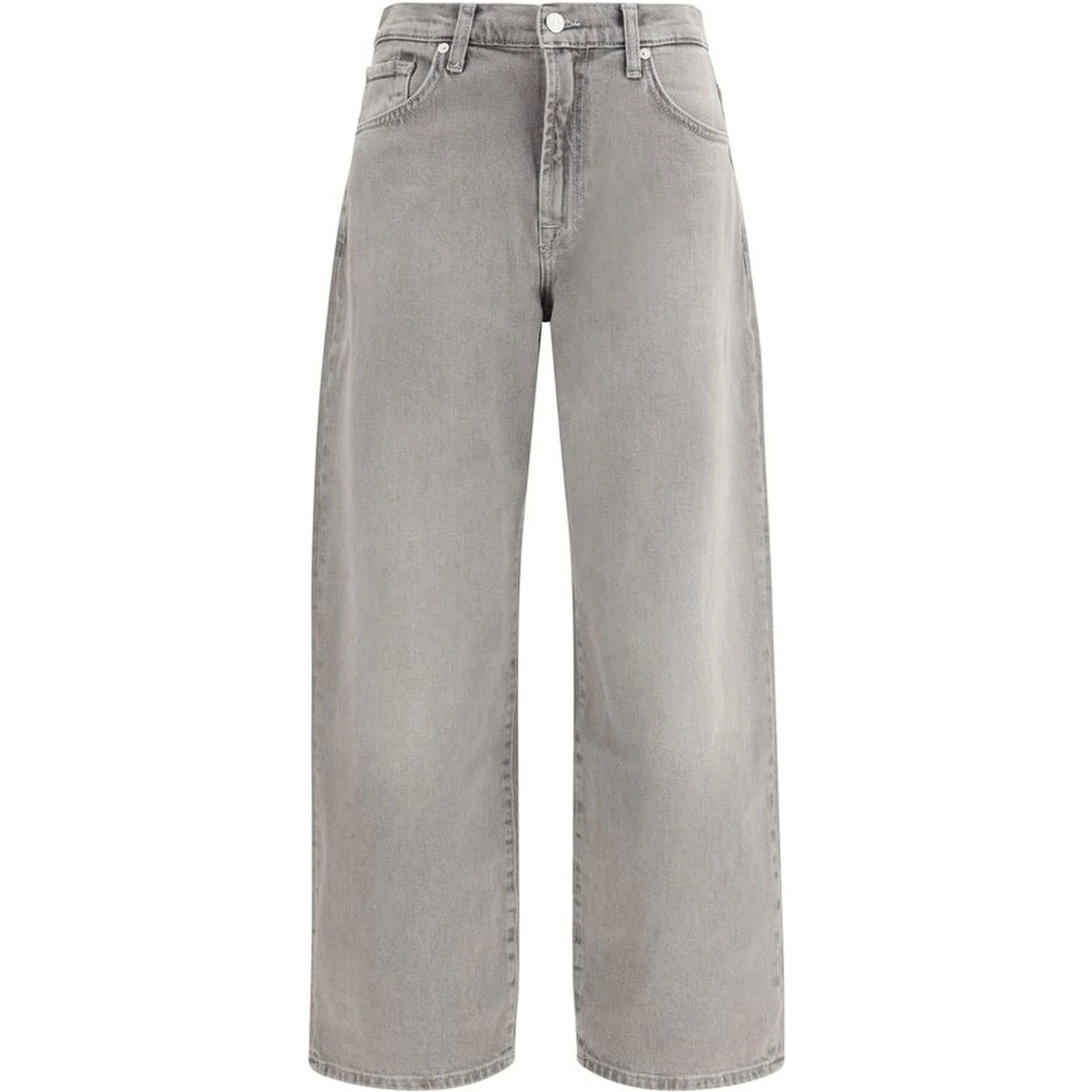 Gray Cotton Relaxed Fit Jeans